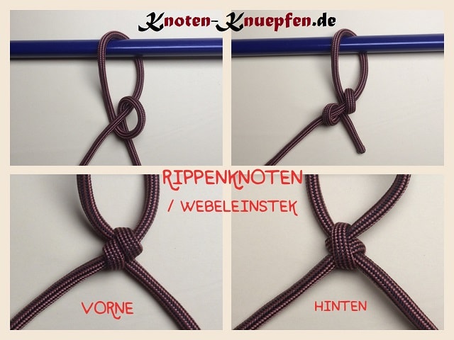 Makramee Knoten: Rippenknoten Webeleinstek Anleitung