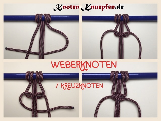 Makramee Knoten: Reffknoten Weberknoten Kreuzknoten Anleitung